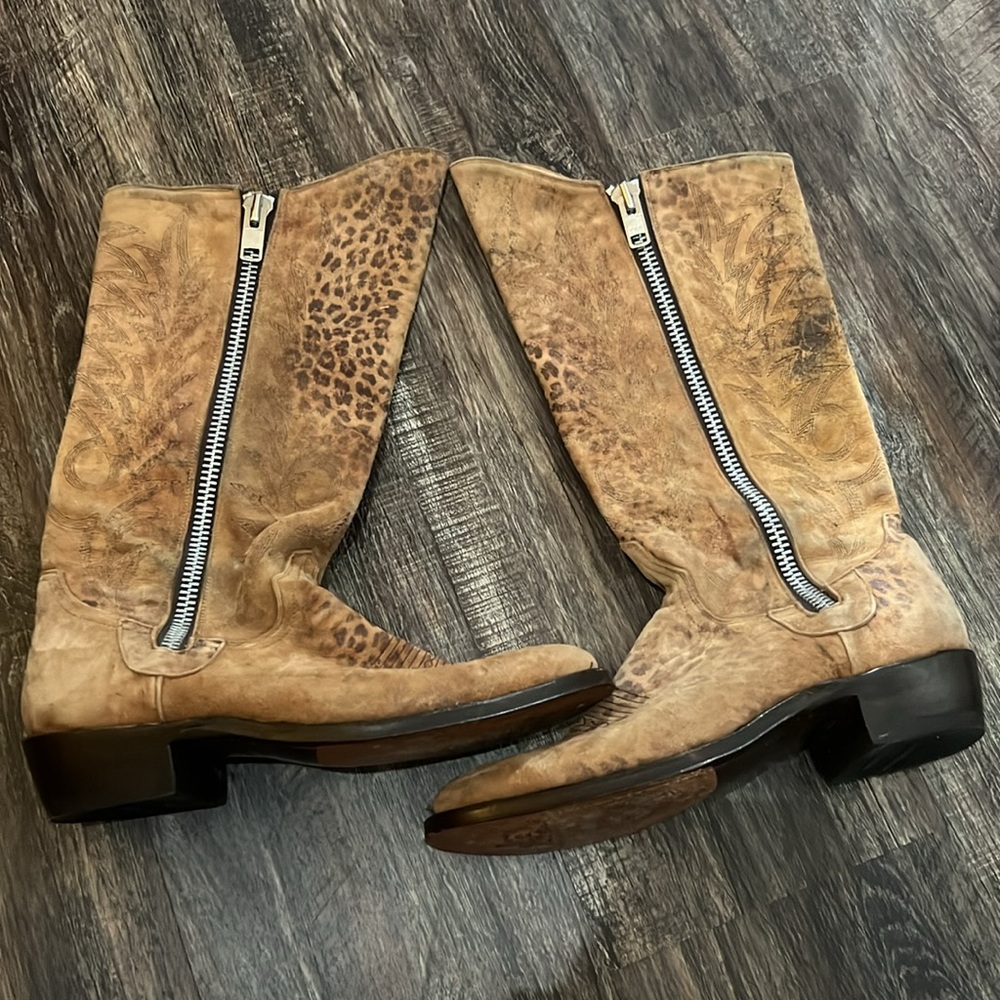 Tan Western Cowboy Boots with Zipper Old Gringo - Picture 4 of 5